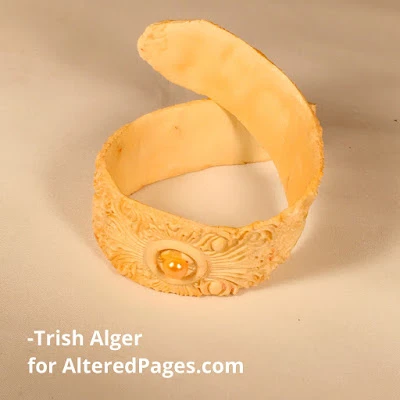 polymer air drying clay bracelet in yellow